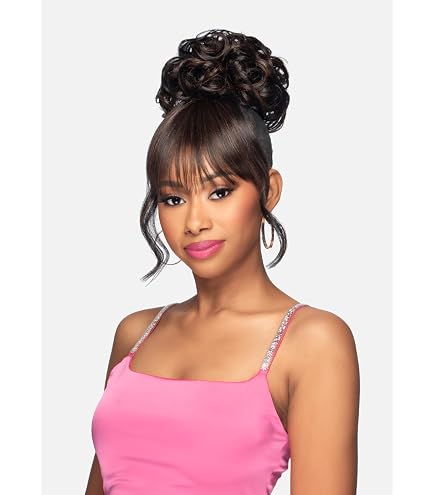 Amazon.com : Sensationnel SYNTHETIC HAIR INSTANT BUN WITH BANGS